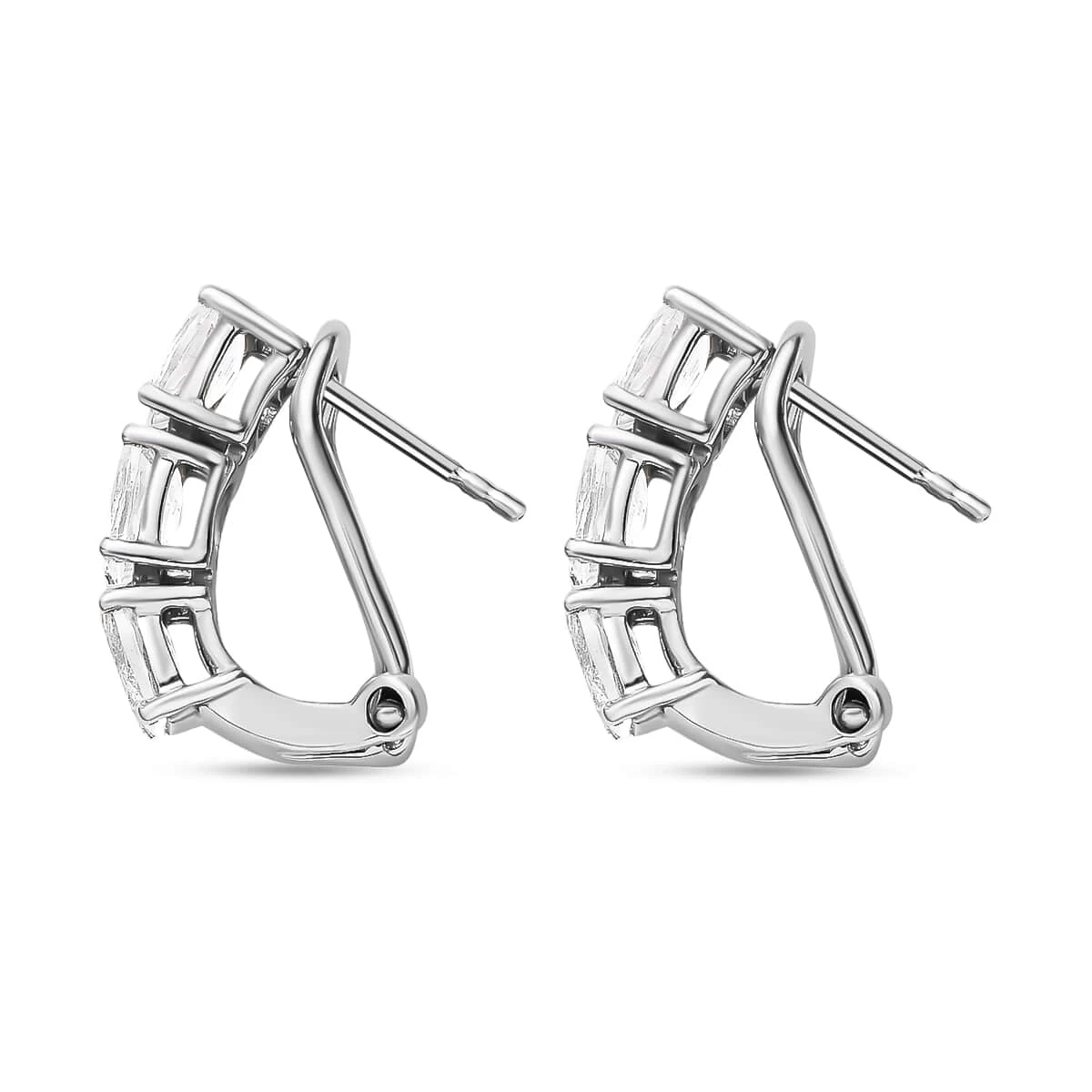 Brazilian Petalite Earrings, Sterling Silver Earrings, Omega Clip Earrings, Three Stone Earrings, Earrings For Women 2.70 Ctw 6 Brazilian Petalite Earrings, Sterling Silver Earrings, Omega Clip Earrings, Three Stone Earrings, Earrings For Women 2.70 Ctw - Image 4