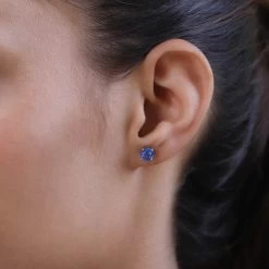 Value Buy Luxoro 10K Yellow Gold Premium Kashmir Kyanite Solitaire Stud Earrings 2.00 Ctw -Jewelry store 7347833 2