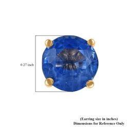 Value Buy Luxoro 10K Yellow Gold Premium Kashmir Kyanite Solitaire Stud Earrings 2.00 Ctw -Jewelry store 7347833 4