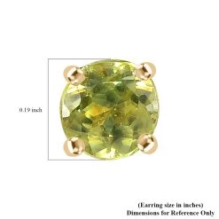 Luxoro 10K Yellow Gold AAA Capelinha Sphene Solitaire Stud Earrings 1.15 Ctw -Jewelry store 7357658 4
