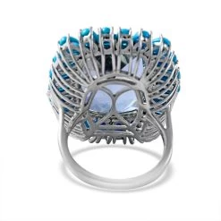 AAA Montezuma Prasiolite And American Natural Sleeping Beauty Turquoise Halo Ring In Platinum Over Sterling Silver 24.25 Ctw -Jewelry store 7362761 3