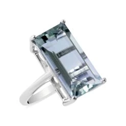AAA Montezuma Prasiolite Solitaire Ring In Platinum Over Sterling Silver 8.50 Ctw
