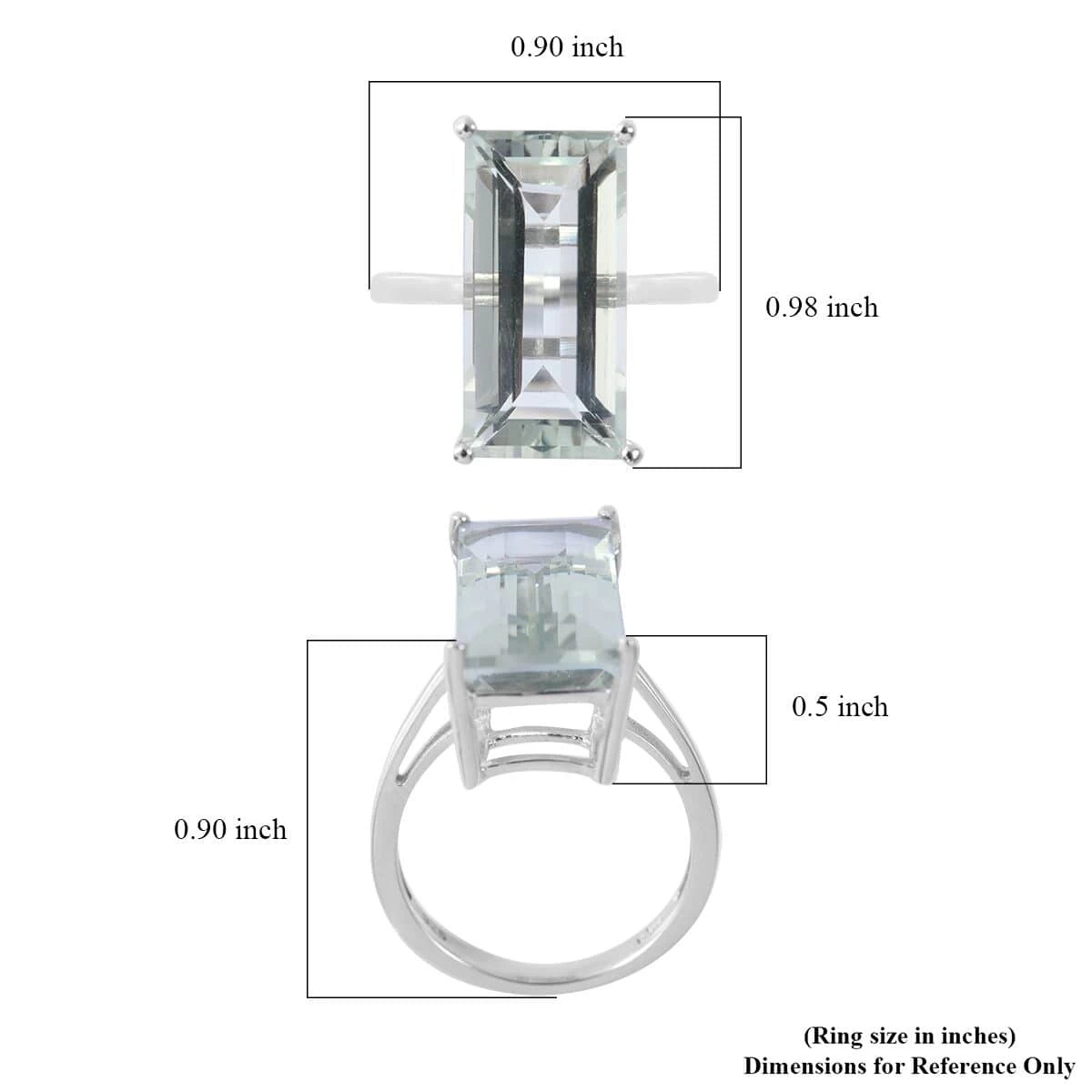AAA Montezuma Prasiolite Solitaire Ring In Platinum Over Sterling Silver 8.50 Ctw 7 AAA Montezuma Prasiolite Solitaire Ring In Platinum Over Sterling Silver 8.50 Ctw - Image 5