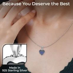Sajen Silver Rainbow Obsidian Pendant, Blue Topaz Accent Pendant, Heart Pendant, Sterling Silver Pendant 13.60 Ctw -Jewelry store 7362783 2