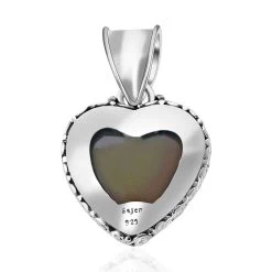 Sajen Silver Rainbow Obsidian Pendant, Blue Topaz Accent Pendant, Heart Pendant, Sterling Silver Pendant 13.60 Ctw -Jewelry store 7362783 4