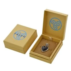 Sajen Silver Rainbow Obsidian Pendant, Blue Topaz Accent Pendant, Heart Pendant, Sterling Silver Pendant 13.60 Ctw -Jewelry store 7362783 6