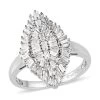 Diamond Sparkle Ring In Platinum Over Sterling Silver 1.00 Ctw -Jewelry store 7364331