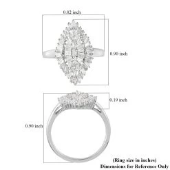 Diamond Sparkle Ring In Platinum Over Sterling Silver 1.00 Ctw -Jewelry store 7364331 5