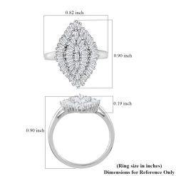 Diamond Sparkle Ring In Platinum Over Sterling Silver 1.00 Ctw -Jewelry store 7364331 7