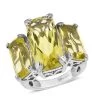 Ouro Verde Quartz 3 Stone Ring In Platinum Over Sterling Silver 19.90 Ctw -Jewelry store 7364453
