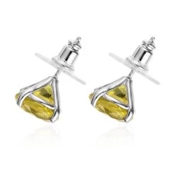 Ouro Verde Quartz Solitaire Stud Earrings In Platinum Over Sterling Silver 7.00 Ctw 10 Ouro Verde Quartz Solitaire Stud Earrings In Platinum Over Sterling Silver 7.00 Ctw -Jewelry store 7364469 3