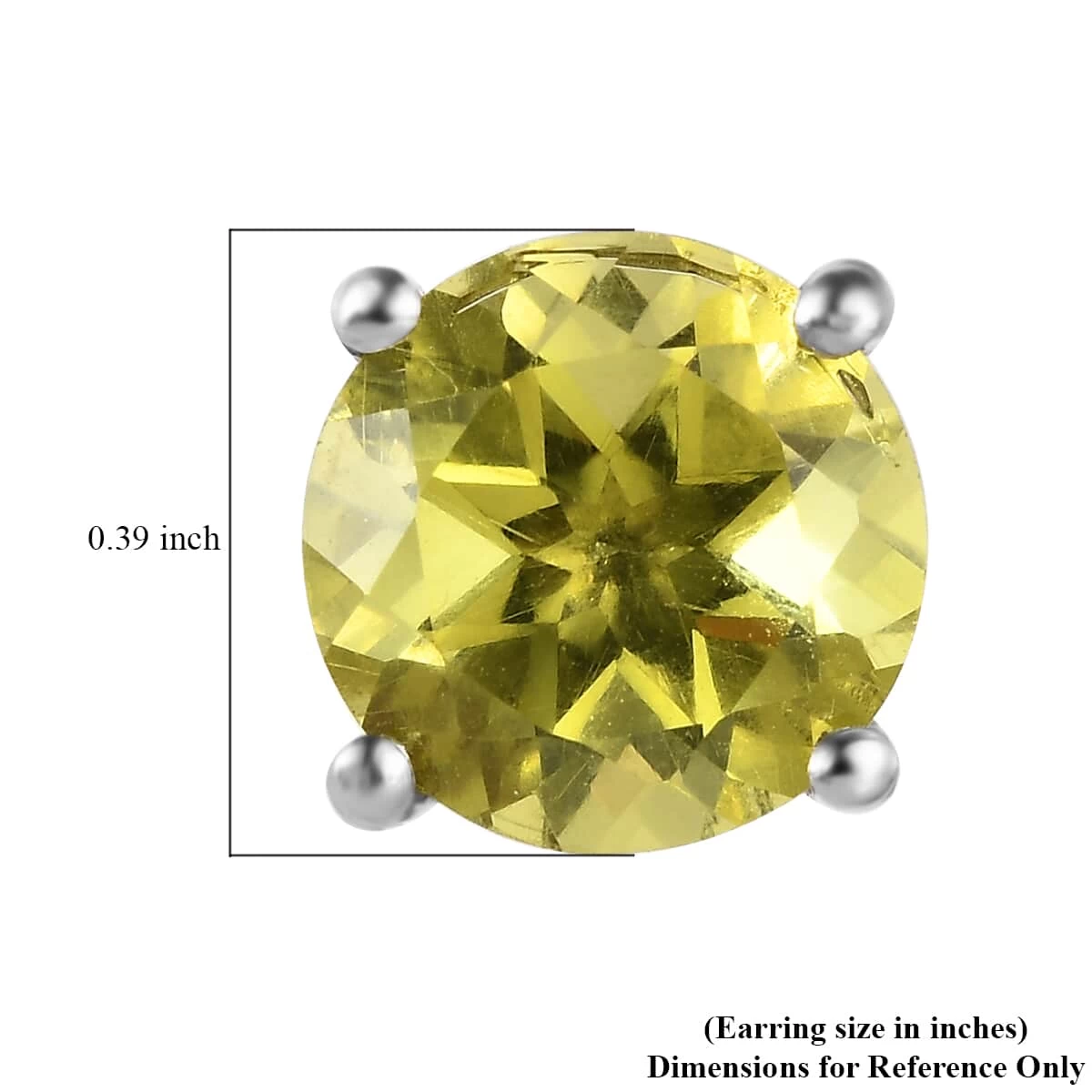 Ouro Verde Quartz Solitaire Stud Earrings In Platinum Over Sterling Silver 7.00 Ctw 7 Ouro Verde Quartz Solitaire Stud Earrings In Platinum Over Sterling Silver 7.00 Ctw - Image 5