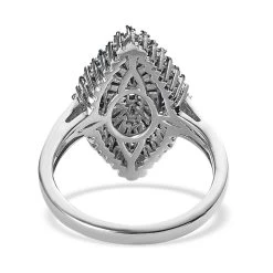 Blue Diamond Ring In Rhodium And Platinum Over Sterling Silver, Silver Sparkle Ring, Engagement Rings, Wedding Rings For Her 1.00 Ctw 14 Blue Diamond Ring In Rhodium And Platinum Over Sterling Silver, Silver Sparkle Ring, Engagement Rings, Wedding Rings For Her 1.00 Ctw -Jewelry store 7364966 4