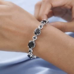 Elite Shungite Bolo Bracelet In Platinum Over Sterling Silver 12.25 Ctw -Jewelry store 7365408 2