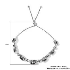 Elite Shungite Bolo Bracelet In Platinum Over Sterling Silver 12.25 Ctw -Jewelry store 7365408 4