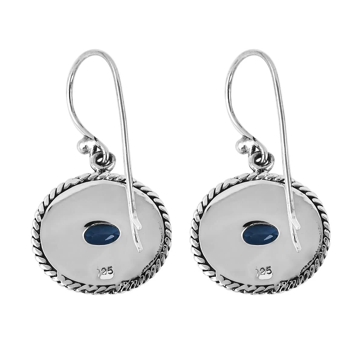 Bali Legacy Swiss Blue Topaz Floral Earrings In Sterling Silver 0.40 Ctw 6 Bali Legacy Swiss Blue Topaz Floral Earrings In Sterling Silver 0.40 Ctw - Image 4