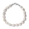 Freshwater Pearl Bracelet With Heart Charm In Sterling Silver (7.25 In) -Jewelry store 7365912