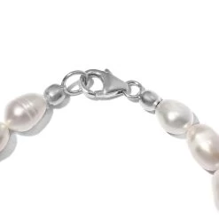 Freshwater Pearl Bracelet With Heart Charm In Sterling Silver (7.25 In) -Jewelry store 7365912 3