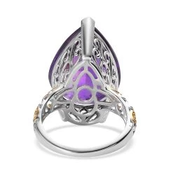 Amethyst Solitaire Ring In Vermeil YG And Platinum Over Sterling Silver 18.65 Ctw 12 Amethyst Solitaire Ring In Vermeil YG And Platinum Over Sterling Silver 18.65 Ctw -Jewelry store 7368022 4