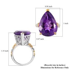 Amethyst Solitaire Ring In Vermeil YG And Platinum Over Sterling Silver 18.65 Ctw 13 Amethyst Solitaire Ring In Vermeil YG And Platinum Over Sterling Silver 18.65 Ctw -Jewelry store 7368022 5