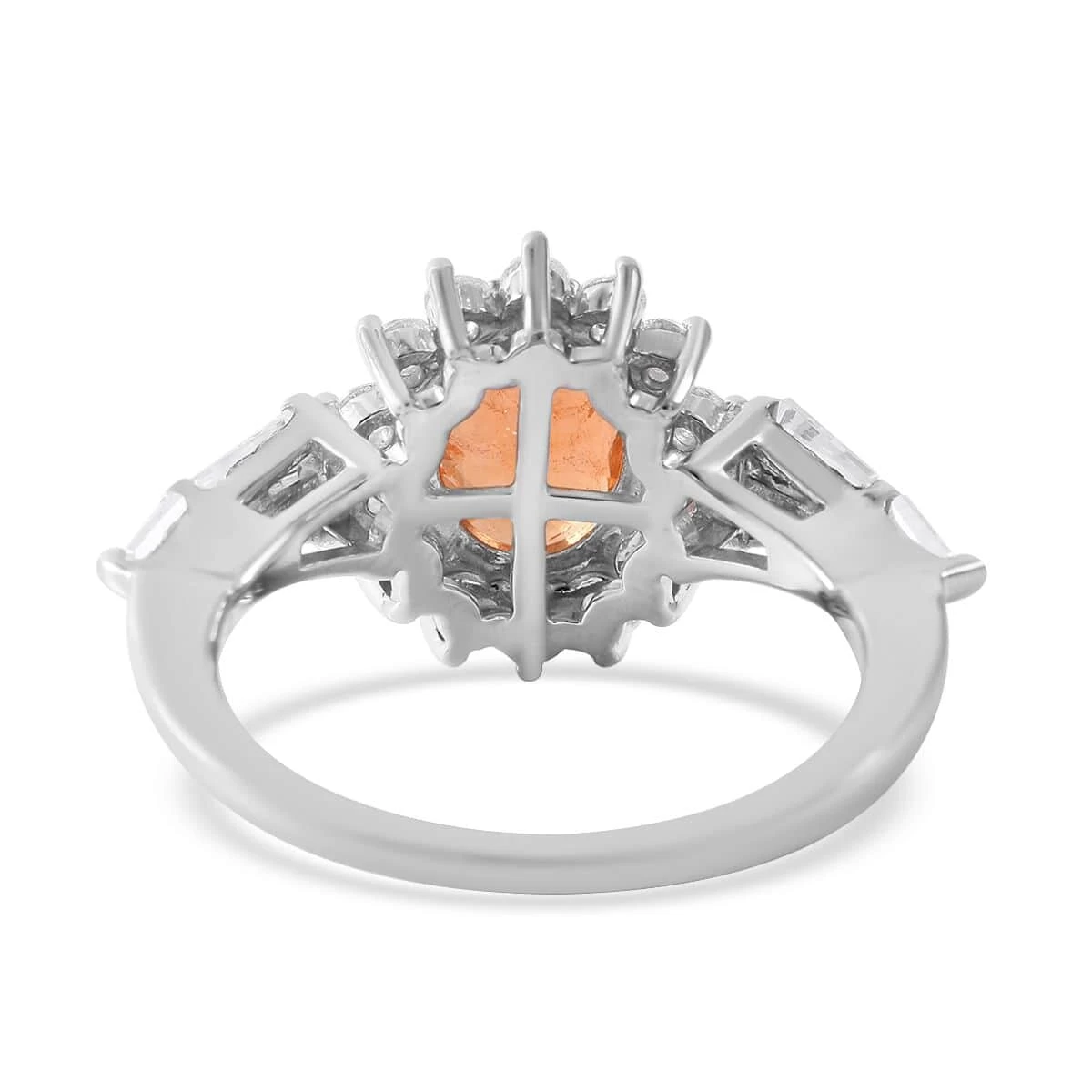 Viceroy Spessartine Garnet And Moissanite Sunburst Ring In Platinum Over Sterling Silver 3.50 Ctw 6 Viceroy Spessartine Garnet And Moissanite Sunburst Ring In Platinum Over Sterling Silver 3.50 Ctw - Image 4
