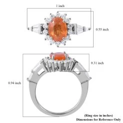 Viceroy Spessartine Garnet And Moissanite Sunburst Ring In Platinum Over Sterling Silver 3.50 Ctw 11 Viceroy Spessartine Garnet And Moissanite Sunburst Ring In Platinum Over Sterling Silver 3.50 Ctw -Jewelry store 7368117 4