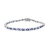 AAA Blue Ceylon Sapphire And Moissanite Bracelet In Platinum Over Sterling Silver (6.50 In) 7.90 Grams 6.65 Ctw (Delivery In 5-7 Business Days) 2 AAA Blue Ceylon Sapphire And Moissanite Bracelet In Platinum Over Sterling Silver (6.50 In) 7.90 Grams 6.65 Ctw (Delivery In 5-7 Business Days) -Jewelry store 7368273