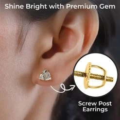 Iliana AAA Turkizite Earrings In 18K Yellow Gold, Gold Solitaire Studs, Gold Jewelry Gifts 2.70 Ctw -Jewelry store 7369853 2