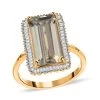 ILIANA 18K Yellow Gold AAA Turkizite And G-H SI Diamond Halo Ring 3.90 Grams 5.50 Ctw -Jewelry store 7370329