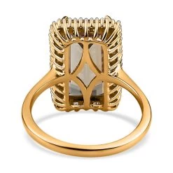 ILIANA 18K Yellow Gold AAA Turkizite And G-H SI Diamond Halo Ring 3.90 Grams 5.50 Ctw -Jewelry store 7370329 4