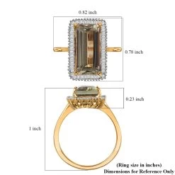 ILIANA 18K Yellow Gold AAA Turkizite And G-H SI Diamond Halo Ring 3.90 Grams 5.50 Ctw -Jewelry store 7370329 5