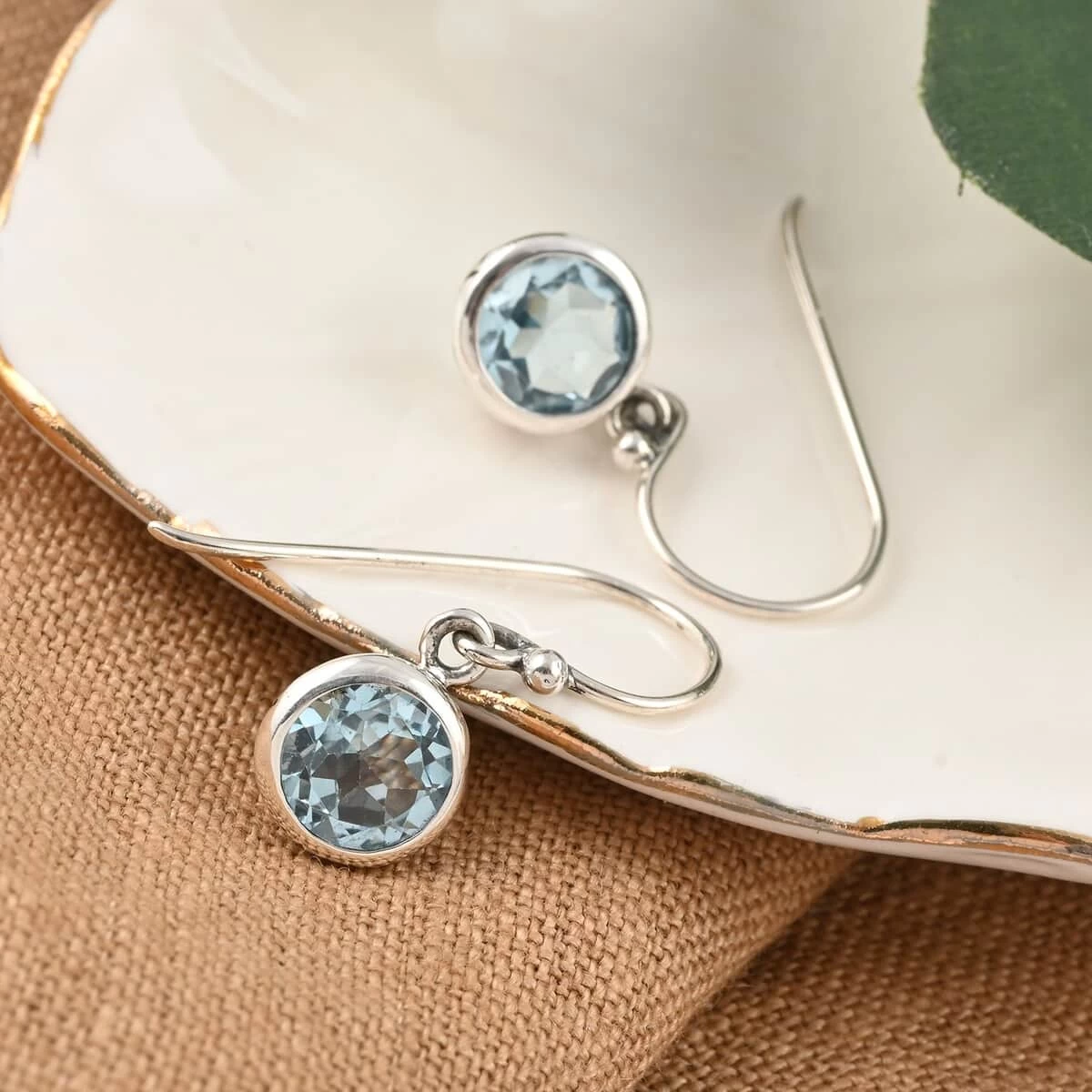 Bali Legacy Sky Blue Topaz Earrings In Sterling Silver 0.60 Ctw 4 Bali Legacy Sky Blue Topaz Earrings In Sterling Silver 0.60 Ctw - Image 2