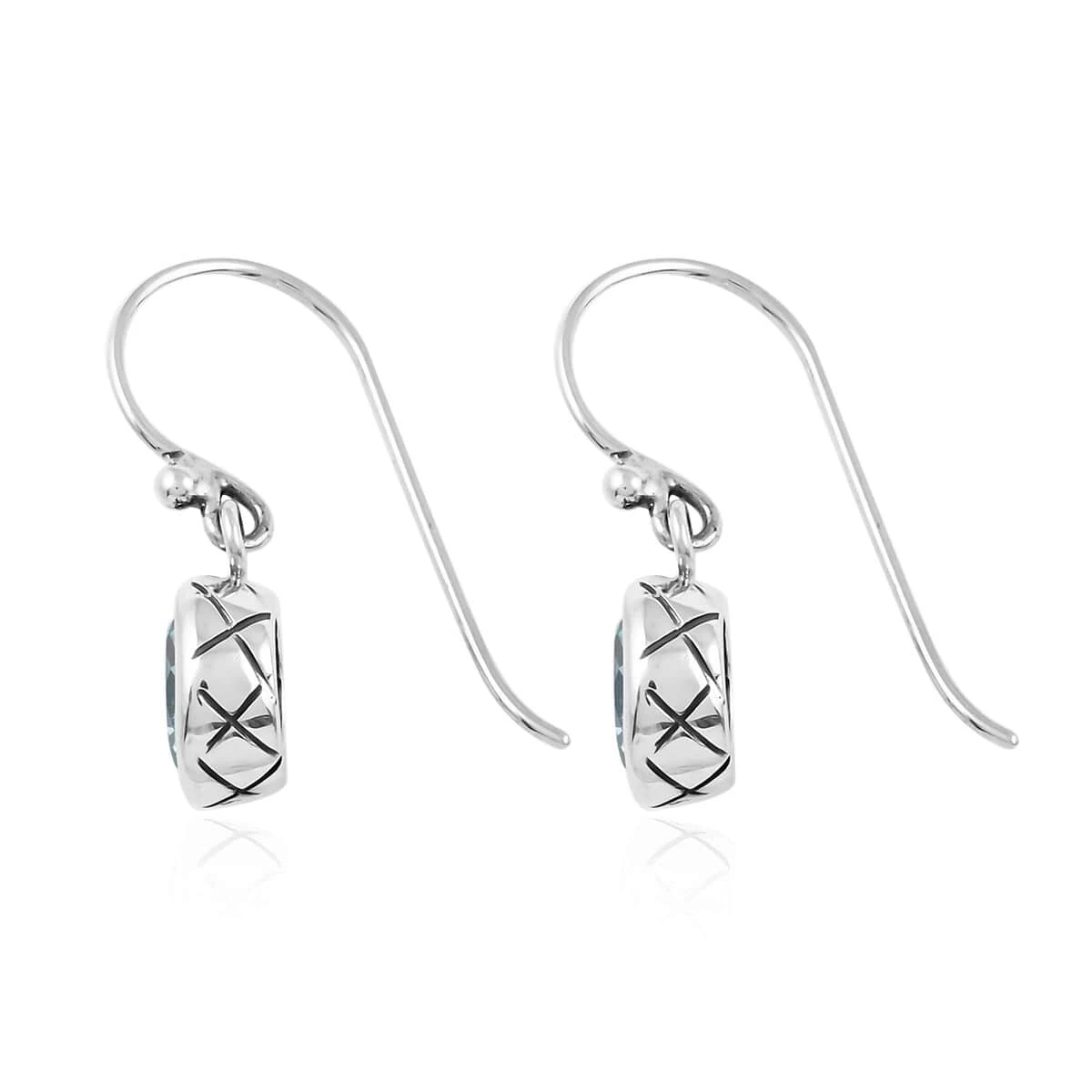Bali Legacy Sky Blue Topaz Earrings In Sterling Silver 0.60 Ctw 6 Bali Legacy Sky Blue Topaz Earrings In Sterling Silver 0.60 Ctw - Image 4
