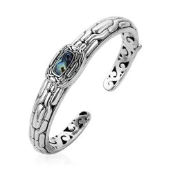 Bali Legacy Abalone Shell Snake Inspired Cuff Bracelet In Sterling Silver (7.50 In) -Jewelry store 7370445 3