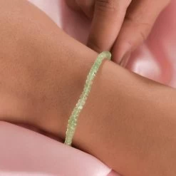 Brazilian Mint Garnet Beaded Bracelet In Rhodium Over Sterling Silver (7.25 In) With Extender 23.70 Ctw -Jewelry store 7372129 2