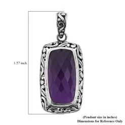 Bali Legacy African Amethyst Solitaire Pendant In Sterling Silver 19.75 Ctw 13 Bali Legacy African Amethyst Solitaire Pendant In Sterling Silver 19.75 Ctw -Jewelry store 7372245 5 1