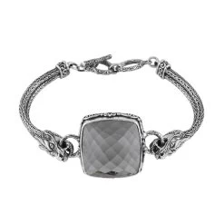 Bali Legacy Montezuma Prasiolite Dragon Bracelet In Sterling Silver (7.50 In) 50.00 Ctw