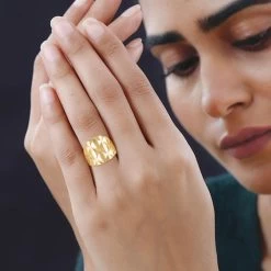 Maestro Gold Collection Canestrina Italian 10K Yellow Gold Checkered Concave Ring (2.90 G) -Jewelry store 7372951 2