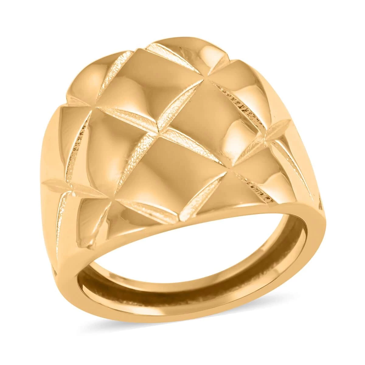 Maestro Gold Collection Canestrina Italian 10K Yellow Gold Checkered Concave Ring 2.90 Grams 3 Maestro Gold Collection Canestrina Italian 10K Yellow Gold Checkered Concave Ring 2.90 Grams