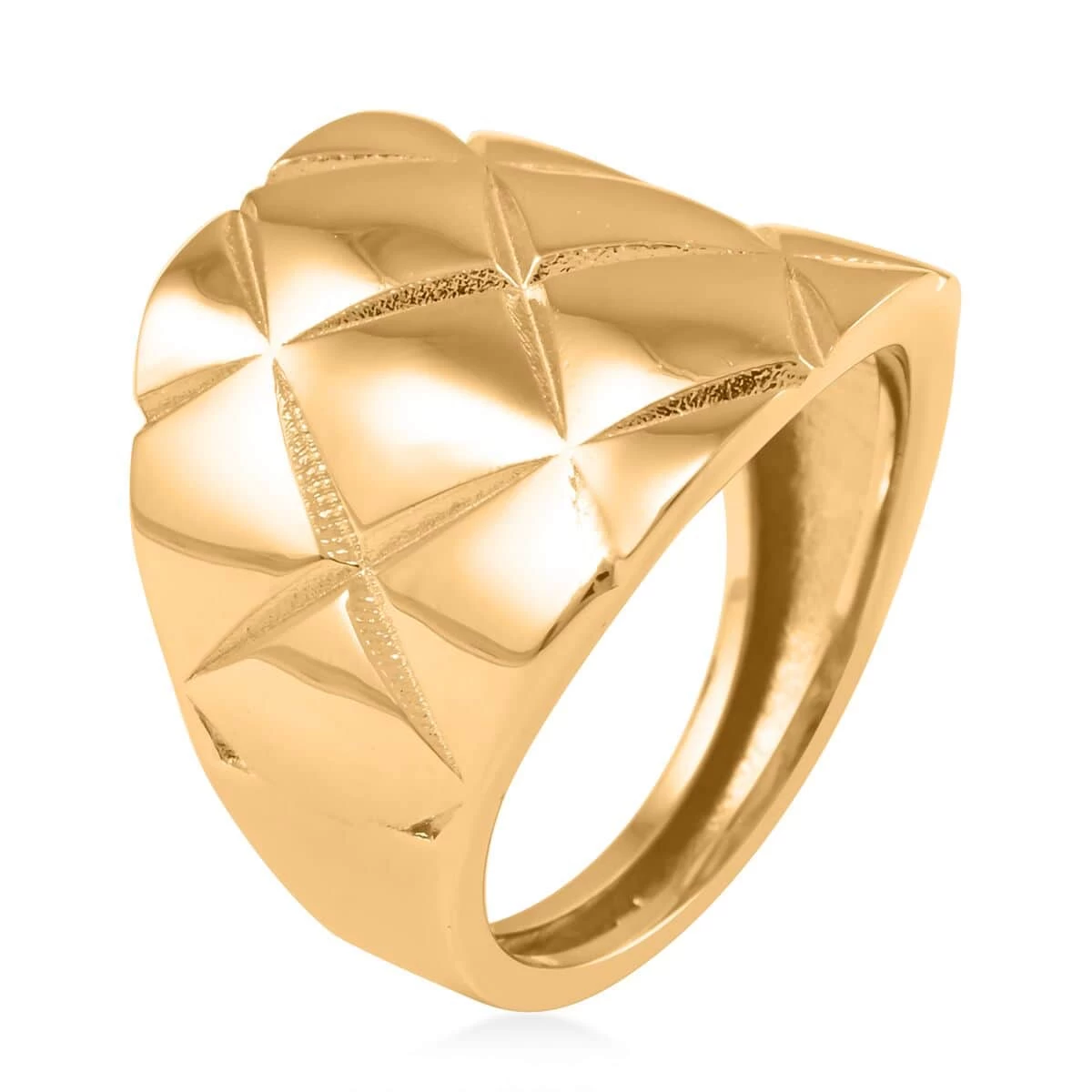 Maestro Gold Collection Canestrina Italian 10K Yellow Gold Checkered Concave Ring 2.90 Grams 6 Maestro Gold Collection Canestrina Italian 10K Yellow Gold Checkered Concave Ring 2.90 Grams - Image 4