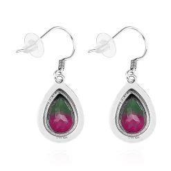 Artisan Crafted Watermelon Quartz (Triplet) Earrings In Sterling Silver 6.75 Ctw -Jewelry store 7372999 3