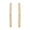 14K Yellow Gold Simulated Diamond Endless Hoop Earrings 0.25 Ctw -Jewelry store 7373292