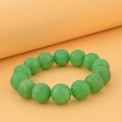 Green Jade (D) 13-15mm Beaded Stretch Bracelet 304.00 Ctw -Jewelry store 7378401 1
