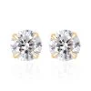 14K Yellow Gold Simulated Diamond Solitaire Stud Earrings 0.35 Ctw -Jewelry store 7379408