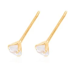 14K Yellow Gold Simulated Diamond Solitaire Stud Earrings 0.35 Ctw -Jewelry store 7379408 3