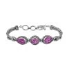 Bali Legacy African Lilac Quartz (Triplet) Toggle Clasp Bracelet In Sterling Silver (7.50 In) 16.60 Ctw -Jewelry store 7379474