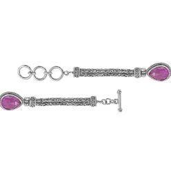 Bali Legacy African Lilac Quartz (Triplet) Toggle Clasp Bracelet In Sterling Silver (7.50 In) 16.60 Ctw -Jewelry store 7379474 4