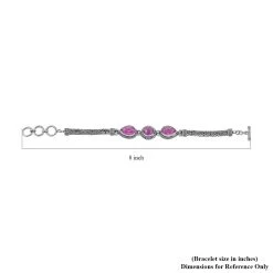 Bali Legacy African Lilac Quartz (Triplet) Toggle Clasp Bracelet In Sterling Silver (7.50 In) 16.60 Ctw -Jewelry store 7379474 5
