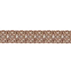 Natural Champagne Diamond Cluster Bracelet In Vermeil Rose Gold Over Sterling Silver (6.50 In) 16.90 Grams 9.00 Ctw -Jewelry store 7379788 2