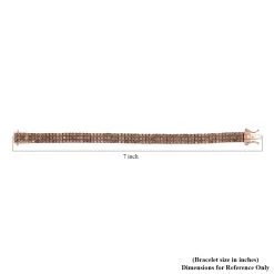 Natural Champagne Diamond Cluster Bracelet In Vermeil Rose Gold Over Sterling Silver (6.50 In) 16.90 Grams 9.00 Ctw -Jewelry store 7379788 4